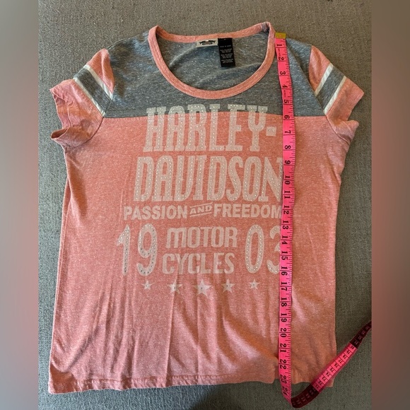 Harley-Davidson Pink and Gray Short Sleeve Tee - Picture 3 of 6